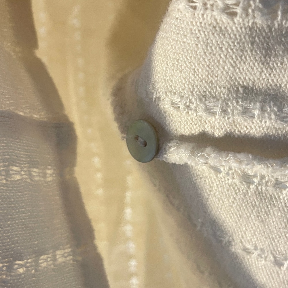 Jay Jacobs Vintage Knit Tank Ivory Button Front Ramie Cotton Medium - Picture 4 of 9
